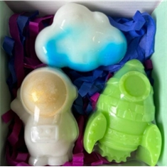 Space Theme Box Astronaut + Rocket + Cloud